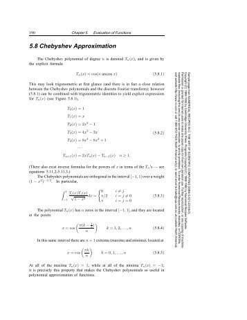 5.8 Chebyshev Approximation - AIP