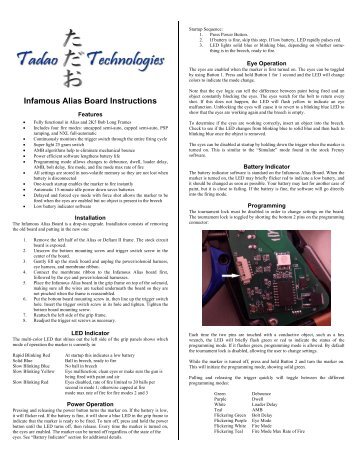 Infamous Alias Board Instructions - Tadao Technologies