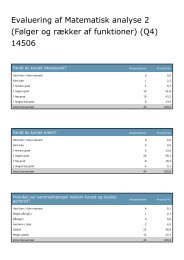 Evaluering af Matematisk analyse 2 (Følger og rækker af funktioner ...