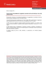 Finmeccanica: AnsaldoBreda si aggiudica contratto da Ferrovie Nord per circa 100 milioni di euro