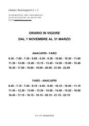 orario in vigore dal 1 novembre al 31 marzo anacapri - Capri Tourism