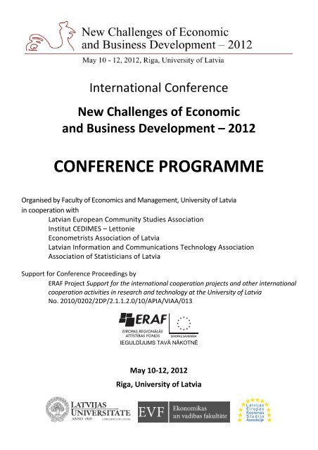 CONFERENCE PROGRAMME - EVF