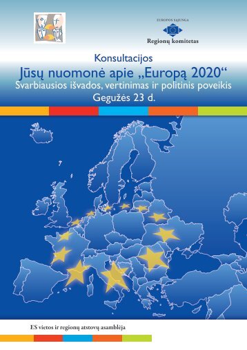 JÅ«sÅ³ nuomonÄ apie âEuropÄ 2020â - Europa