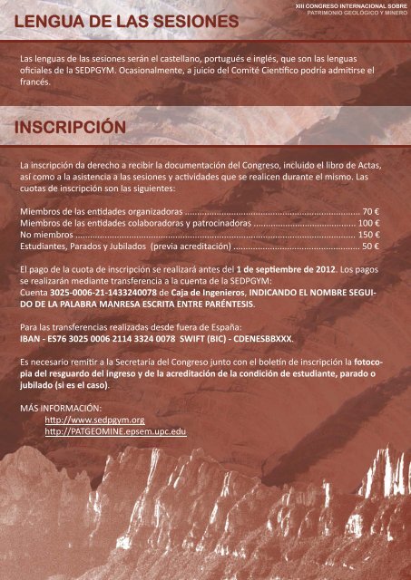 xiii congreso internacional sobre patrimonio geolÃ³gico y minero