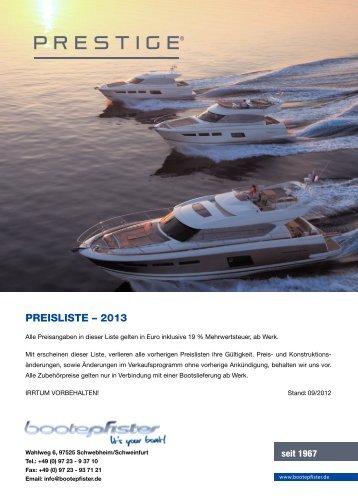 PREISLISTE – 2013 - Boote Pfister