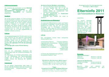 Elterninfo 2011 - Evangelische Kirchengemeinde Stuttgart-Möhringen