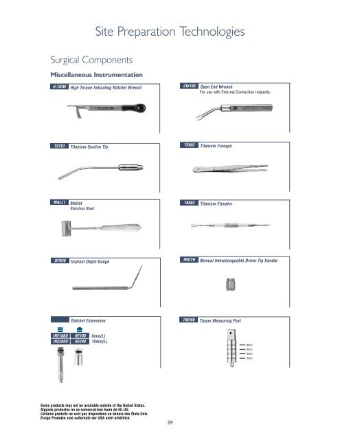 Product Catalog - BIOMET 3i