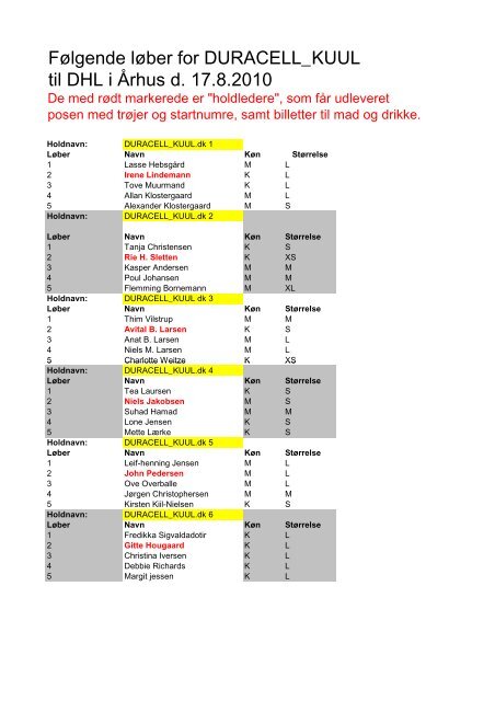 DHL Deltagerliste_2010 - KUUL