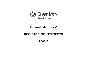 Register of Interests for 2008-9