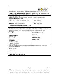MATERIAL SAFETY DATA SHEET - Isover
