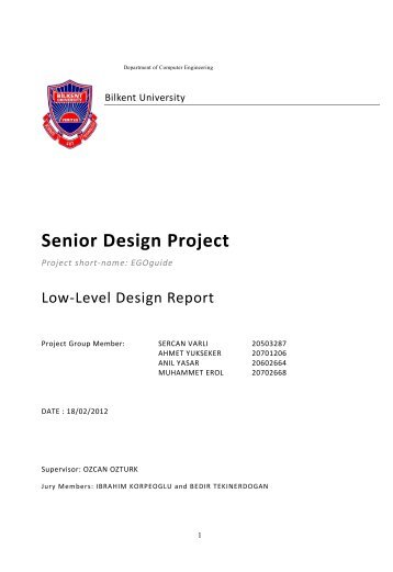 Group ASA Low Level Design Report - Bilkent University