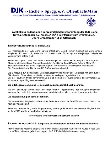 Spvgg. eV Offenbach/Main - DJK - Eiche Sportvereinigung ...