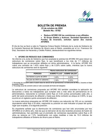 BoletÃ­n NÂ° 07 - Consar