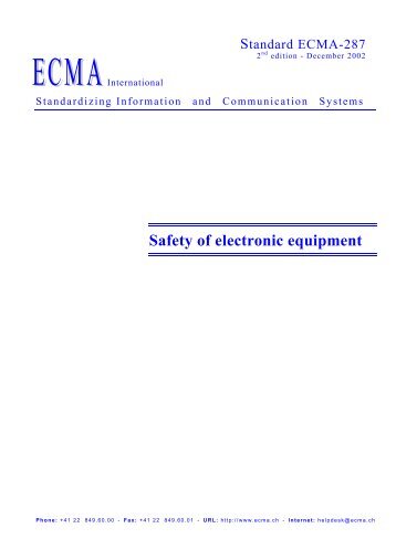 Safety of electronic equipment - Ecma