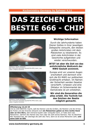 DAS ZEICHEN DER BESTIE 666 - CHIP - Kochministry-Germany
