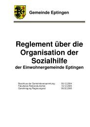 Reglement Ã¼ber die Organisation der Sozialhilfe - Eptingen