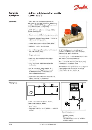 Aukštos kokybės rutulinis ventilis LENO™ MSV-S ... - Danfoss