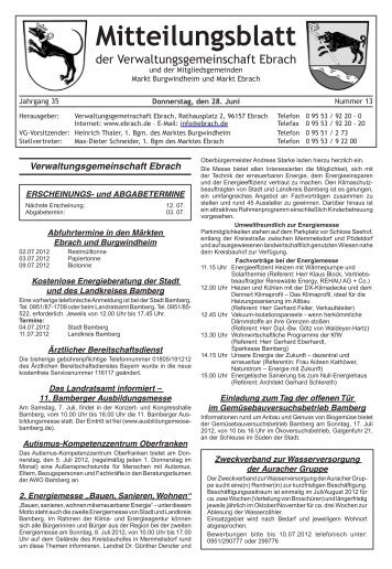 Mitteilungsblatt - Verwaltungsgemeinschaft Ebrach