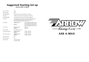 AX8 A-MAX Seat Chart - Arrow Karts