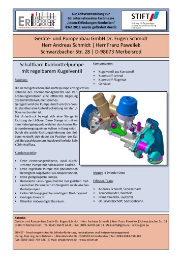 Geräte- und Pumpenbau GmbH Dr. Eugen Schmidt Herr ... - ERiNET