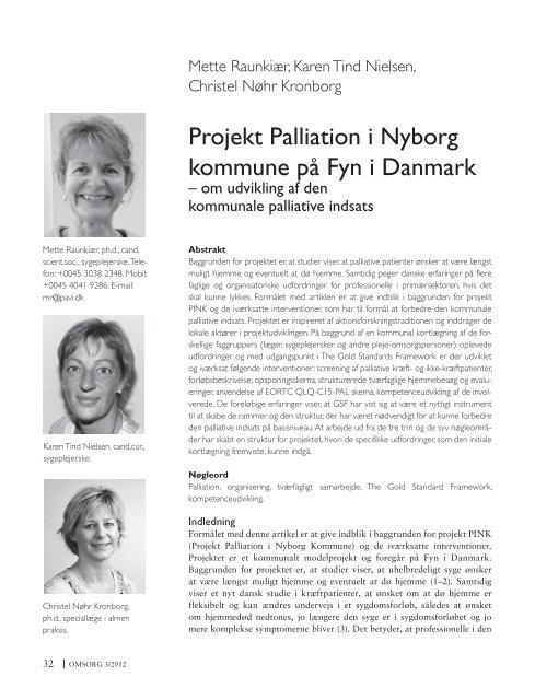 Projekt Palliation i Nyborg kommune pÃ¥ Fyn i ... - Fagbokforlaget