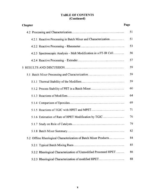 A reactive melt modification of polyethylene terephthalate