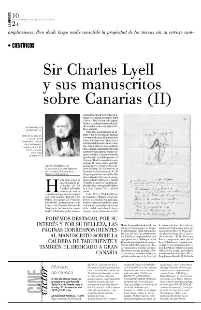 Sir Charles Lyell y sus manuscritos sobre Canarias (II)