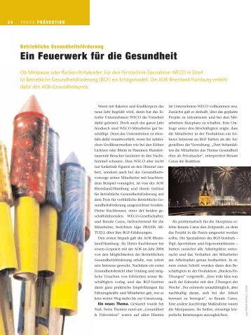 WECO Pyrotechnische Fabrik GmbH, Eitorf - Institut für Betriebliche ...