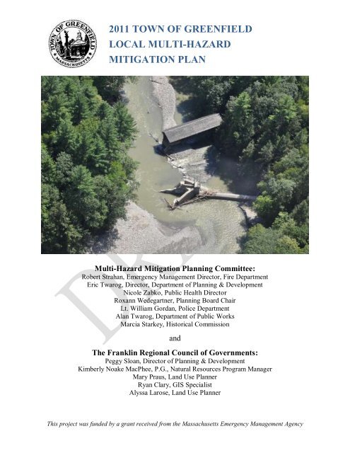 2011 town of greenfield local multi-hazard mitigation plan