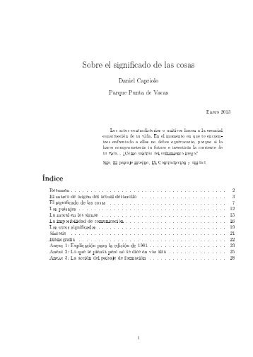 Sobre el significado de las cosas - Punta de Vacas