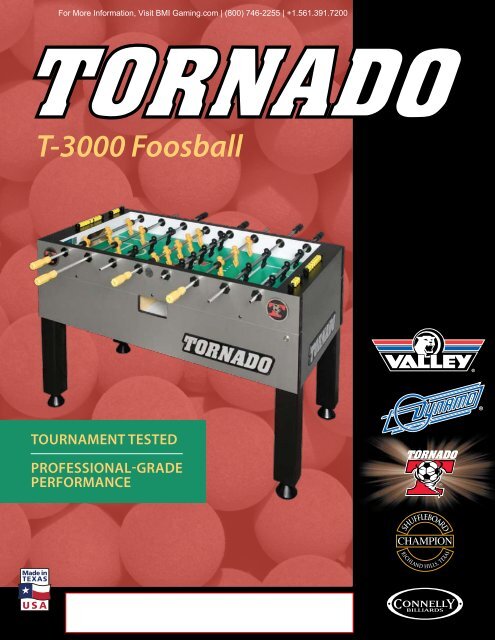Tornado T3000 Foosball Brochure - BMI Gaming