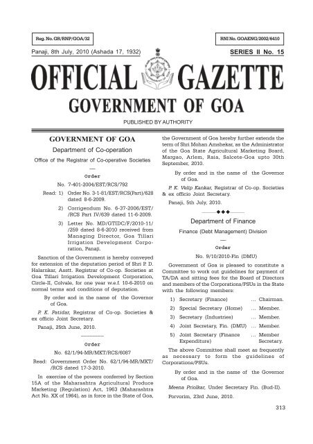 Sr. II No. 15.p65 - Goaprintingpress.gov.in