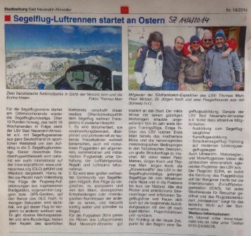 LSV Bad Neuenahr-Ahrweiler e.V. "Segelflug Luftrennen startet an Ostern"