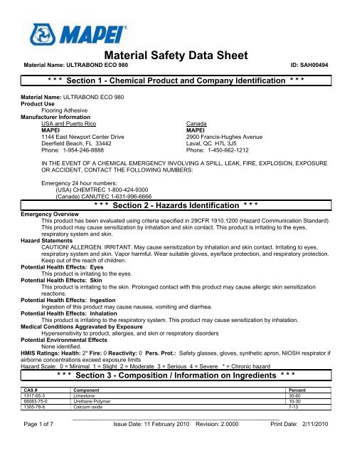 Ultrabond Eco 980 Mapei