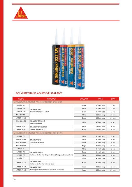 POLYURETHANE ADHESIVE SEALANT