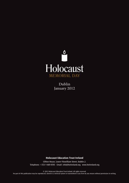 Learning from the past ~ lessons for today - Holocaust Education ...