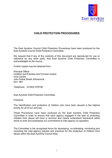Child Protection Procedures - East Ayrshire Council