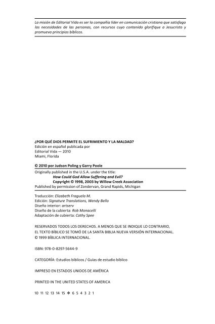 Â¿Por QuÃ© Dios Permite el Sufrimiento y la Maldad?