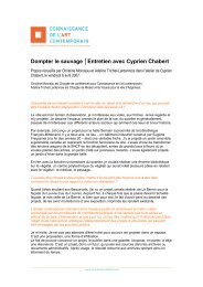 Dompter le sauvage Entretien avec Cyprien Chabert