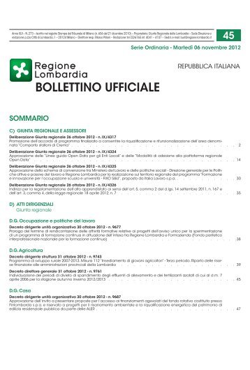 BURL, serie ordinaria, n. 45, del 6 novembre 2012 (1.5 MB) PDF