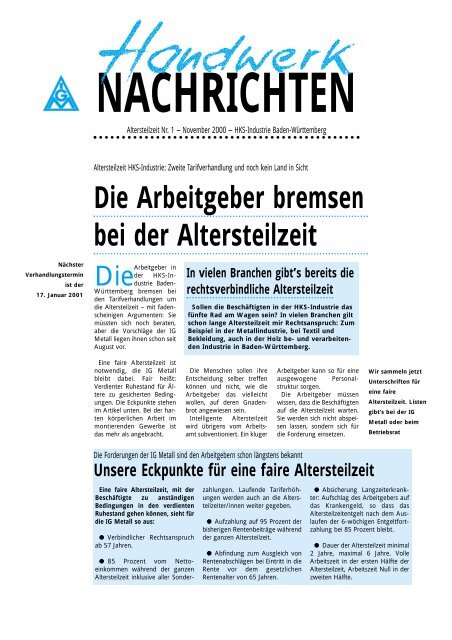 Infos im Flugblatt - IG Metall Baden-WÃ¼rttemberg