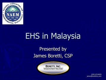 EHS in Malaysia - NAEM