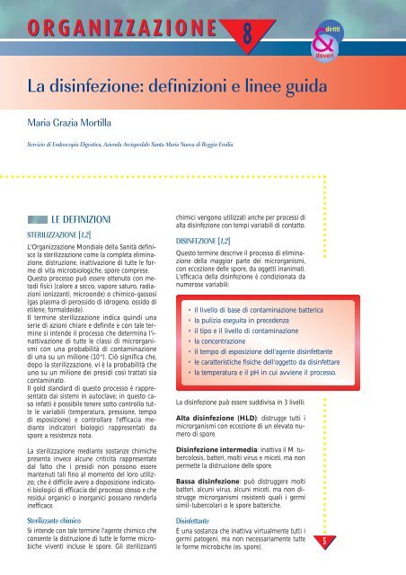 La disinfezione: definizioni e linee guida - EndoscopiaDigestiva.it