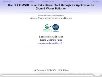 Use of COMSOL as an Educational Tool through its ... - COMSOL.com
