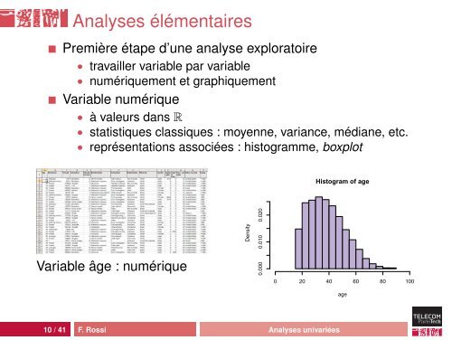 Analyse exploratoire de donnÃ©es - Fabrice Rossi