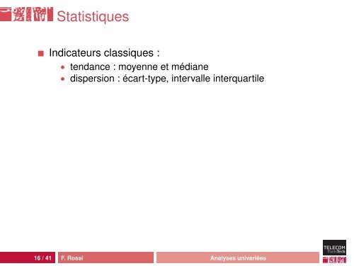 Analyse exploratoire de donnÃ©es - Fabrice Rossi