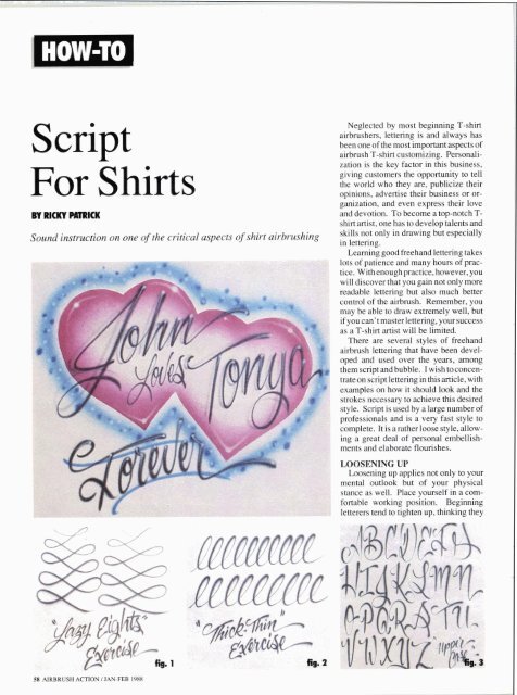 Shirt Script Examples Script For Shirts By Ricky Patrick - Airbrush Action Magazine