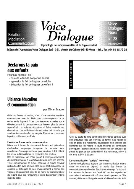 VDS nÂ° 28 - Voice Dialogue Sud