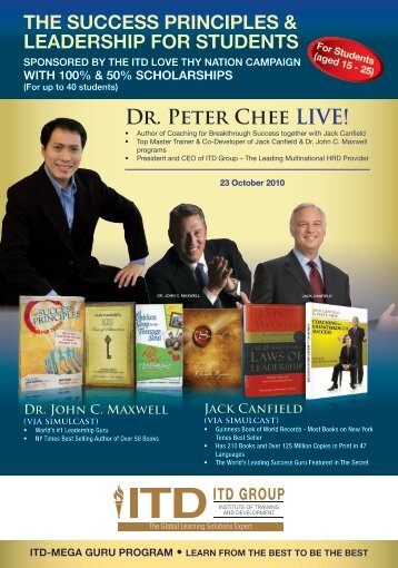Dr. Peter Chee LIVE! - ITD GROUP - Institute of Training and ...