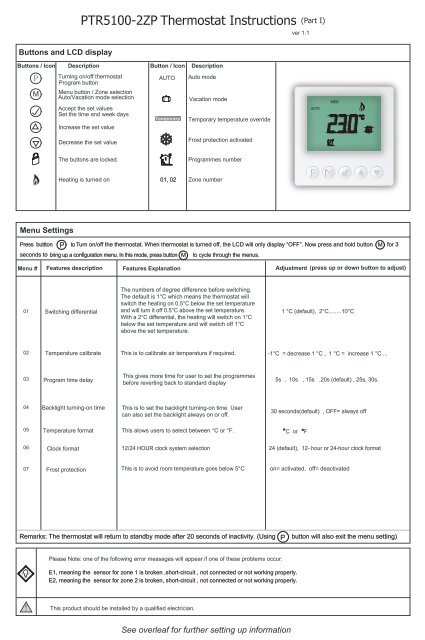 TR3000 thermostat instructions - TPS Thermal Controls